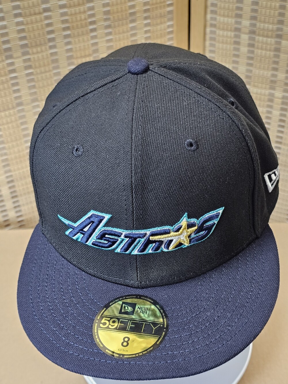 New Era Houston Astros 59FIFTY Fitted Hat Size 8 Black Navy West Palm Beach MLB